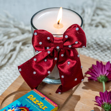 "Eternal Flame: Soy Candle with Satin Bow"