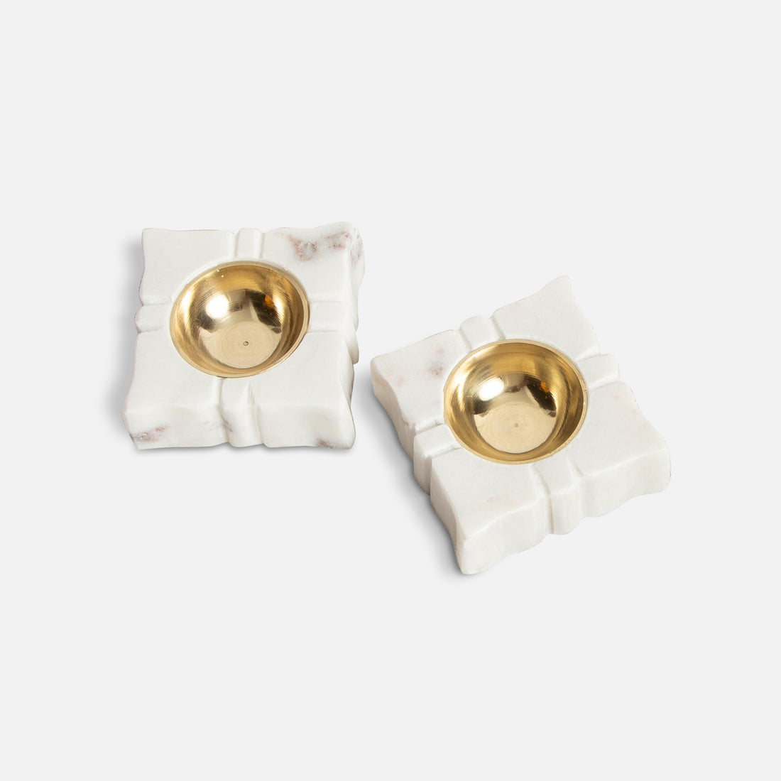 Aurelia - Marble Tealight Diyas (Set of Two)