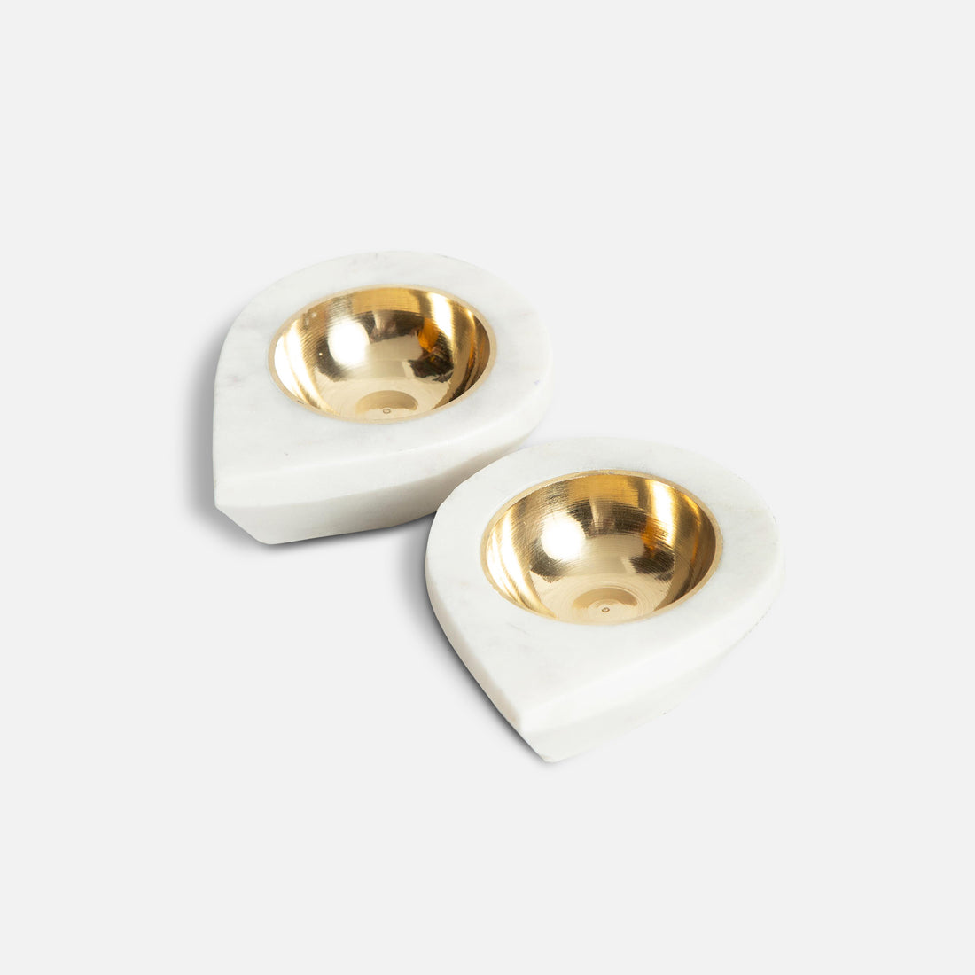 Elysian Glow - Marble Diyas (Set of Two)