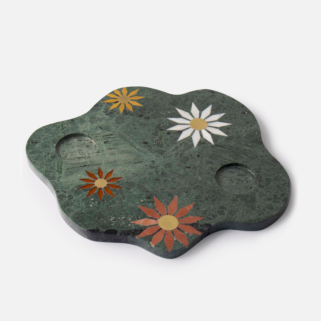 MAGNOLIA GREEN MARBLE VASE PLATTER