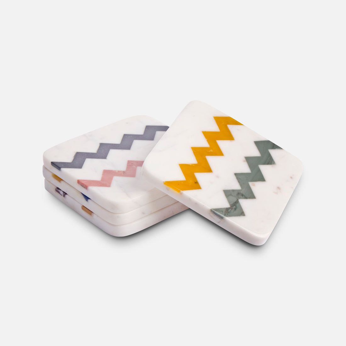 ANNA SPRITZ - IVORY MULTI MARBLE COASTER