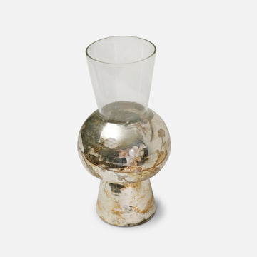 Shangri La - Floral Gold Glass Vase
