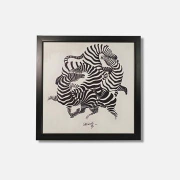 ZEBRE - IVORY BLACK WALL ART