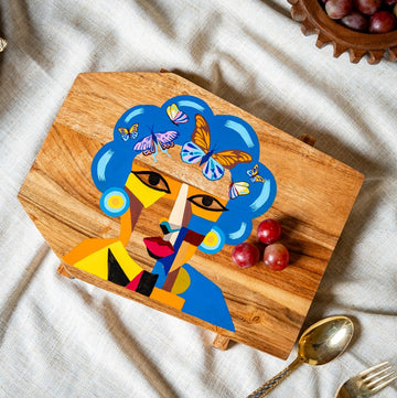 Neo - Hand-Painted (Food Safe) Wooden Platter