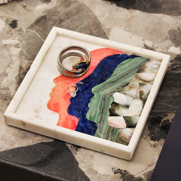 Limited edition - Natsumi - Face Marble Inlay Multi-purpose Platter
