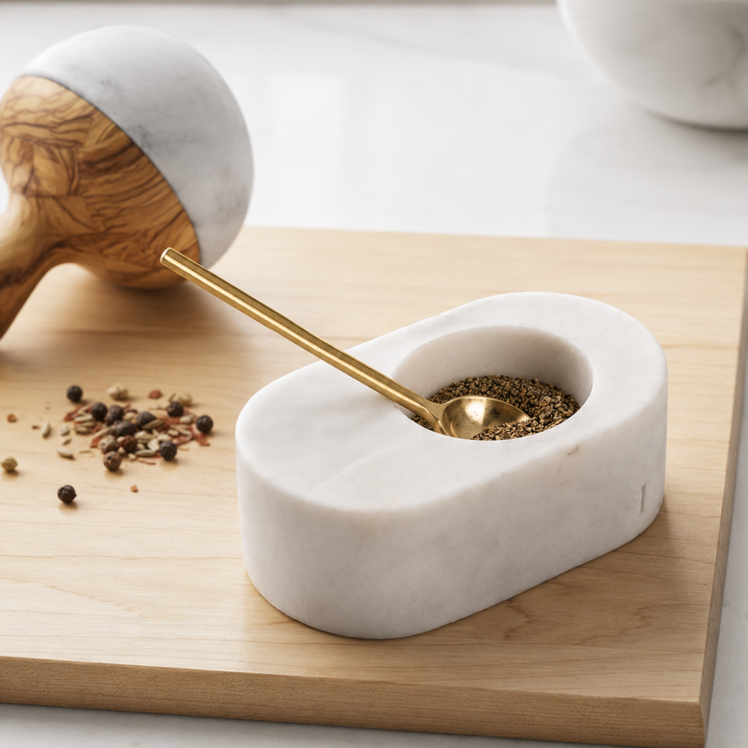 Elahi - Marble Spice Bowl With Spoon