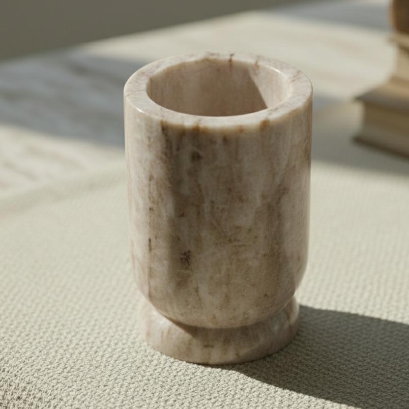 Sawar White Stone pot - Mini Desk Planter