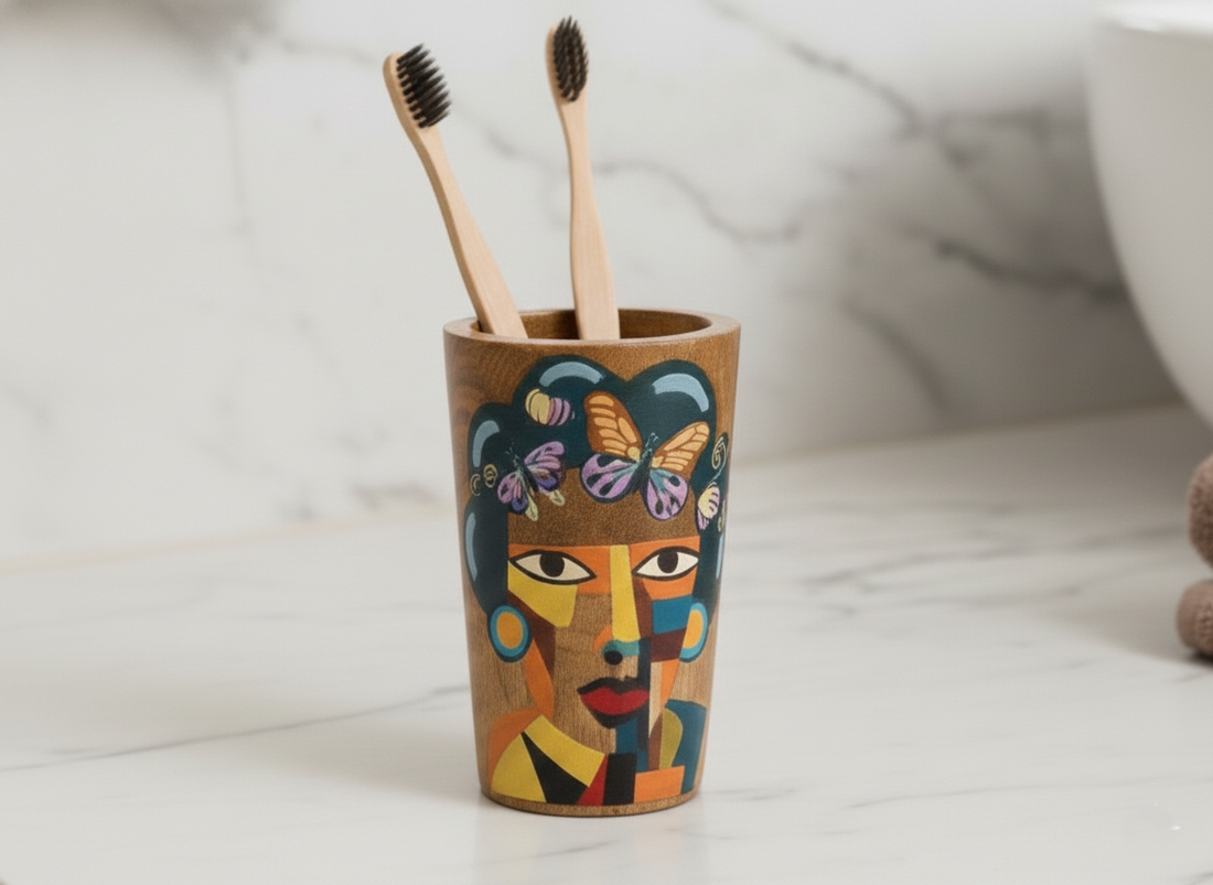 Neo - Handpainted Bathroom Set with Tray