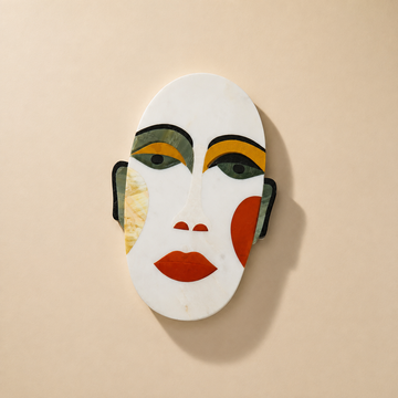 3D FACE - MARBLE IVORY MULTI COLOR PLATTER