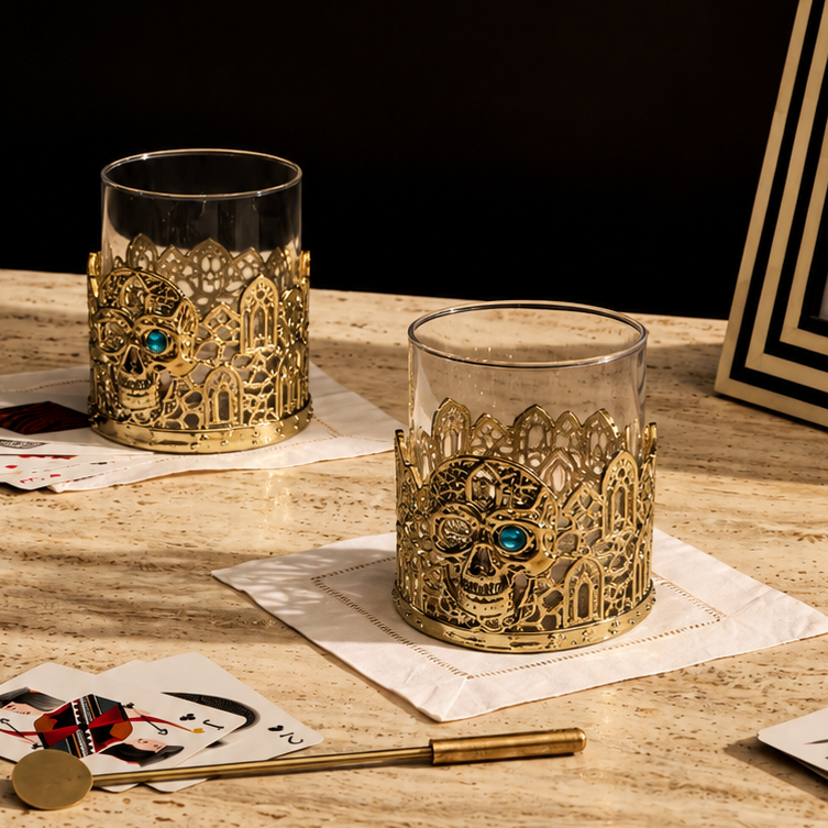 Zanetto – Gold Skull Whiskey Glass