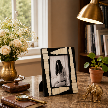 MONOCHROME - IVORY BLACK INLAY PHOTO FRAME
