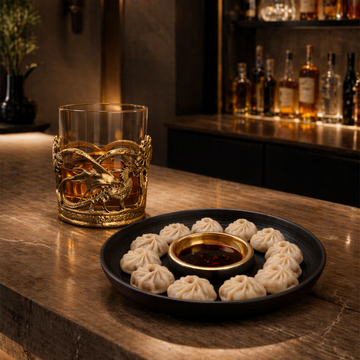 Viserion Whiskey Glass & Obsidian Serving Platter Set
