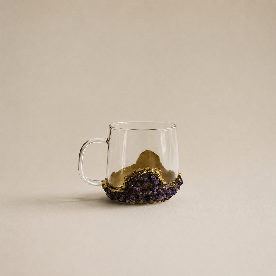 Amethyst Aura- Glass Mug
