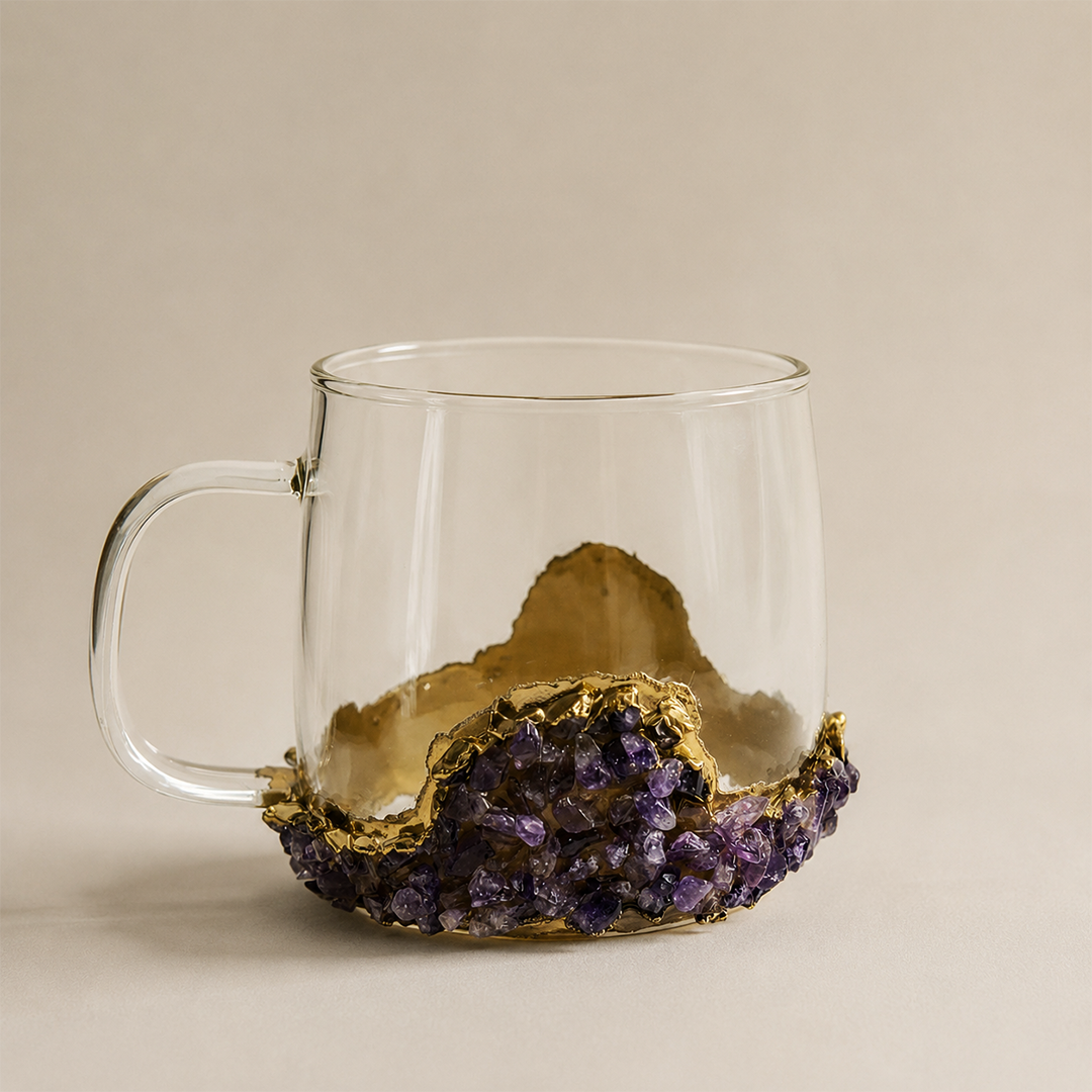 Amethyst Aura- Glass Mug