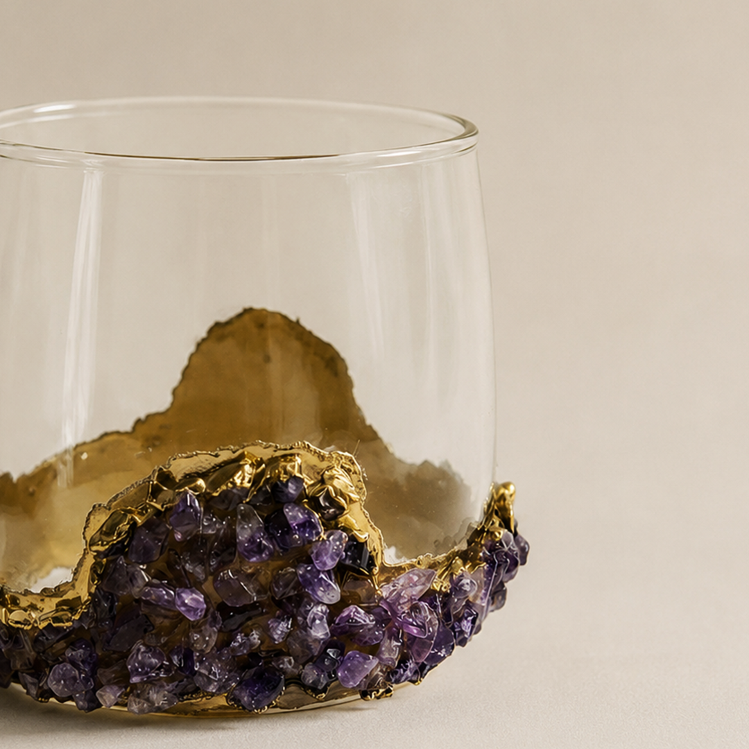 Amethyst Aura- Glass Mug
