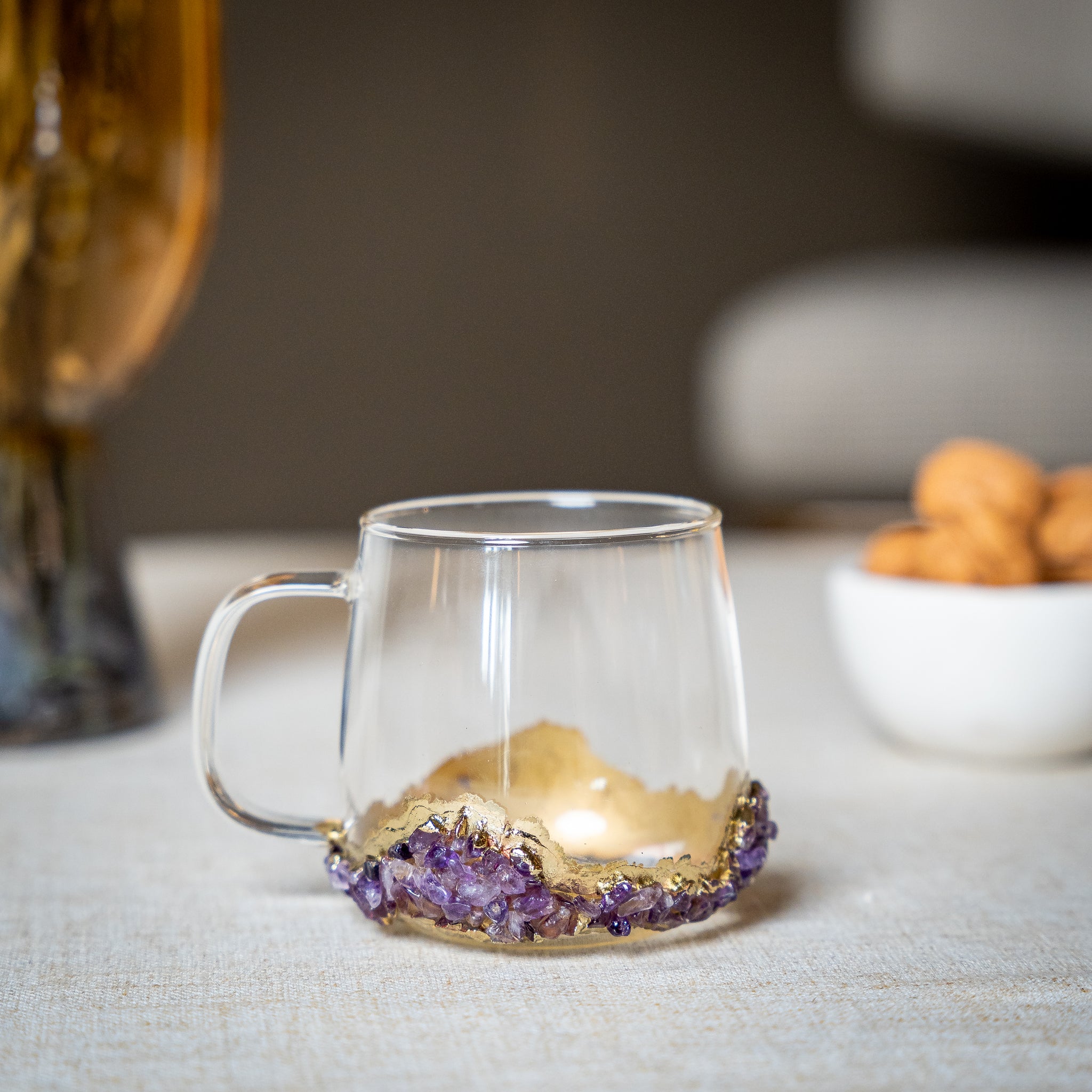 Amethyst Aura- Glass Mug