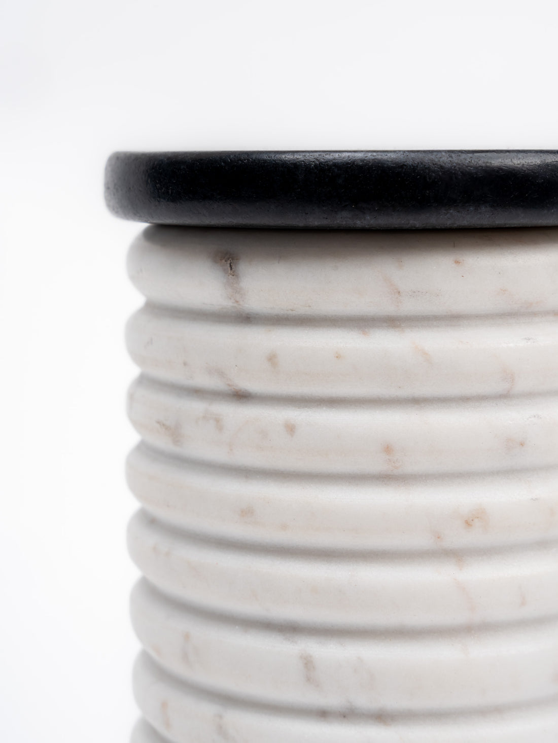 Sillia White & Black Handcrafted Marble Jar