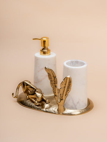 Golden Brass Bathroom Set