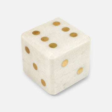 Bittosi Marble - Bookend Dice with Brass Inlay