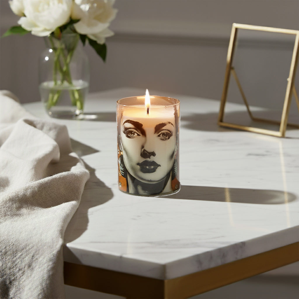 Aura Face - GLASS FACE PAINTED CANDLE JAR