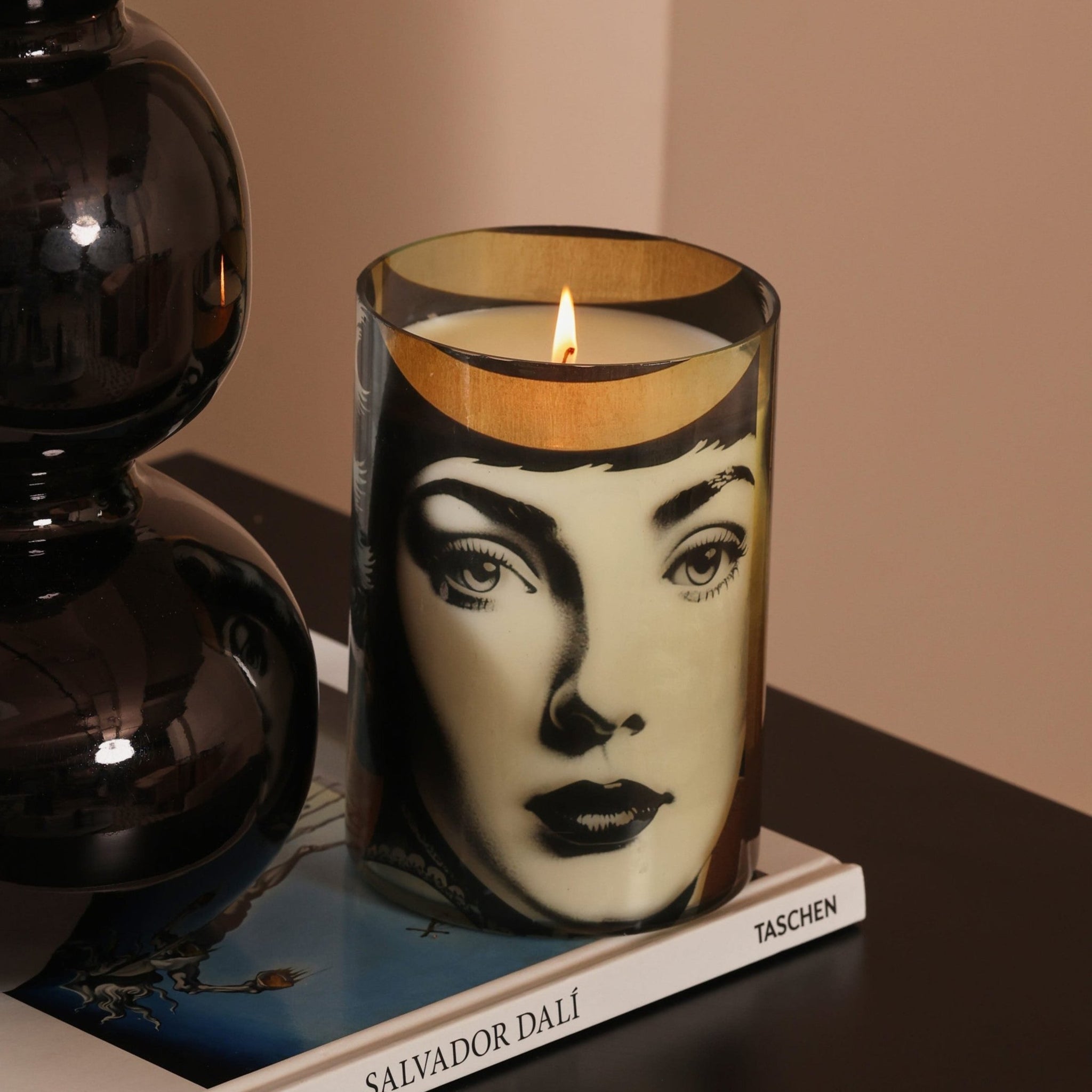 MARIA - GLASS FACE PAINTED CANDLE JAR