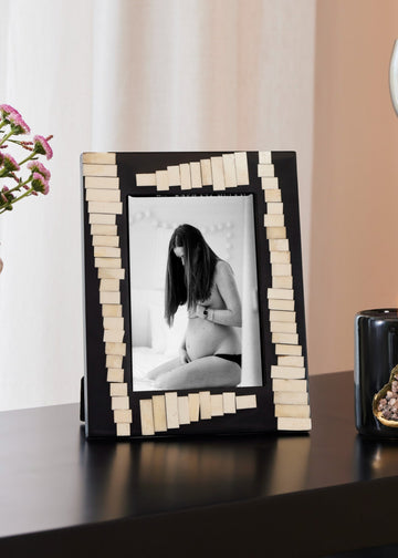 MONOCHROME - IVORY BLACK INLAY PHOTO FRAME