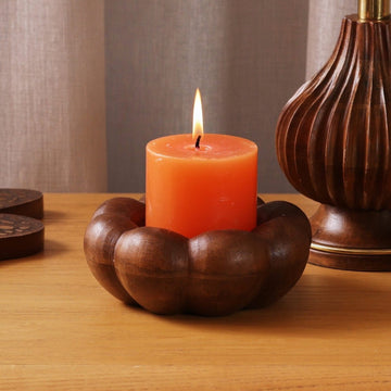 PUMPKIN - WOODEN CANDLE HOLDER