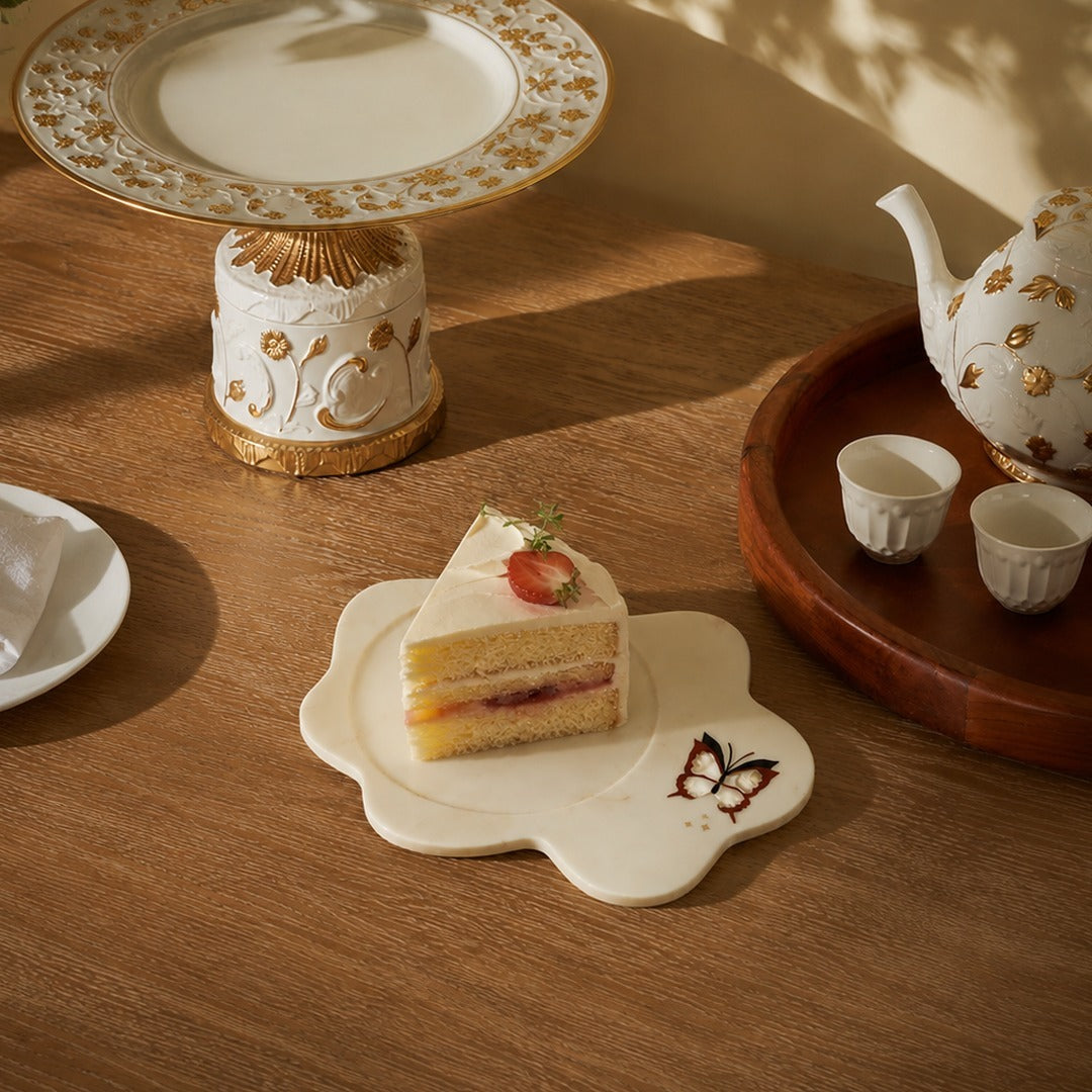 Annapolis Marble Inlay Cake platter