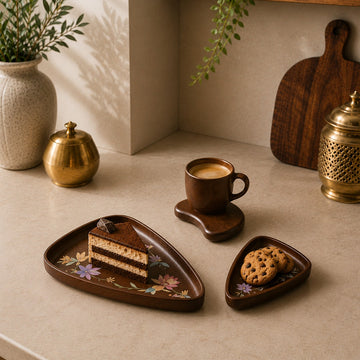 Onura – Set of 3 Hand-Painted (Food Safe) Wooden Platters