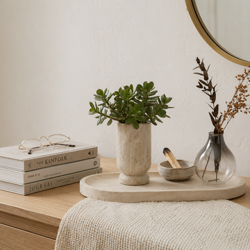 Sawar White Stone pot - Mini Desk Planter