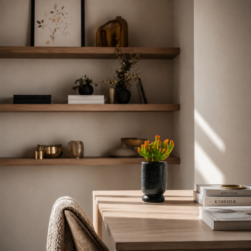 Baislana Black Stone Pot - Mini Desk Planter
