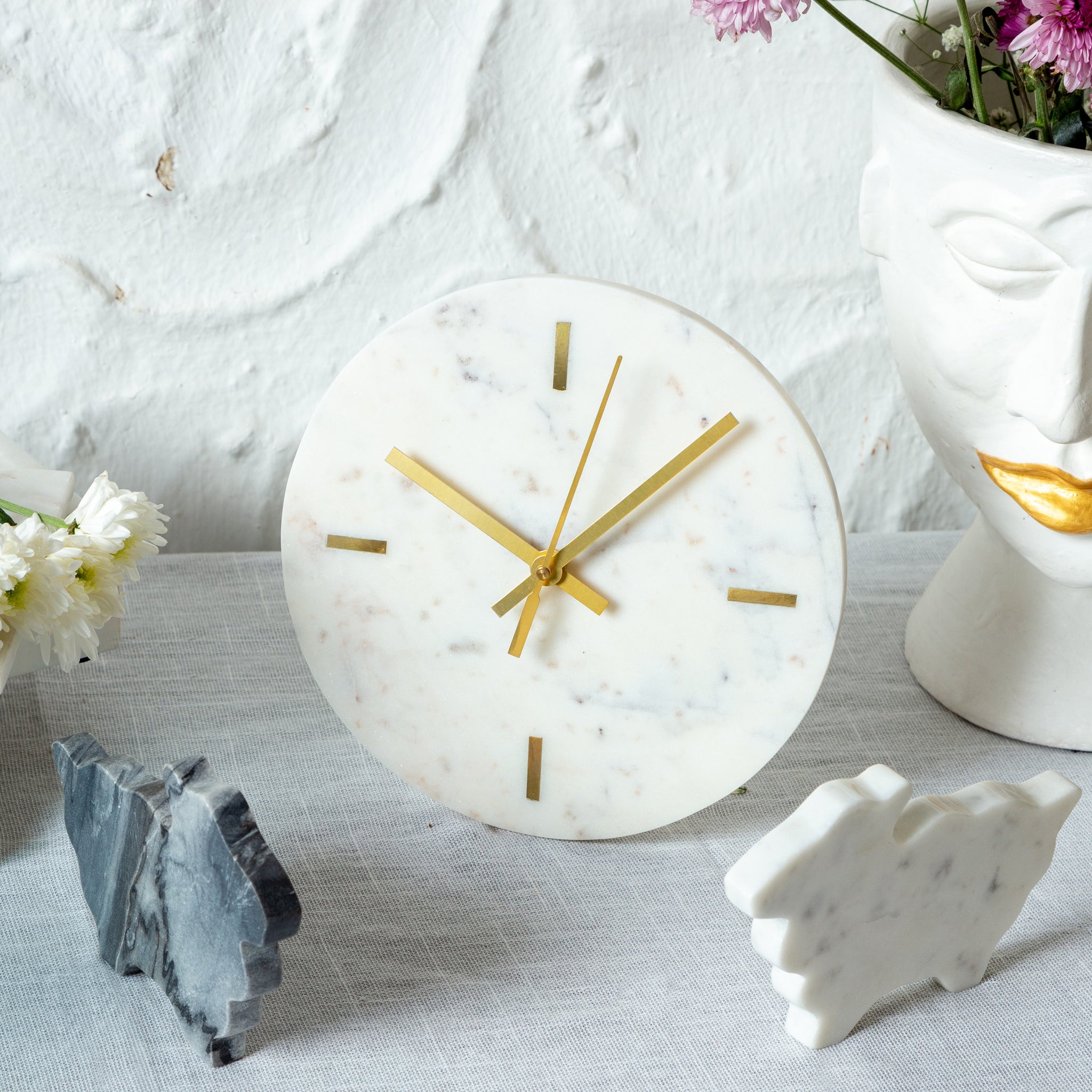 PENDULE - IVORY MARBLE CLOCK