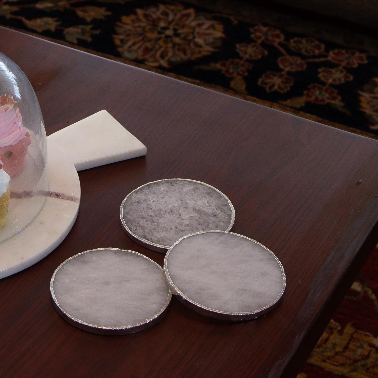 WHITE QUARTZ COASTERS