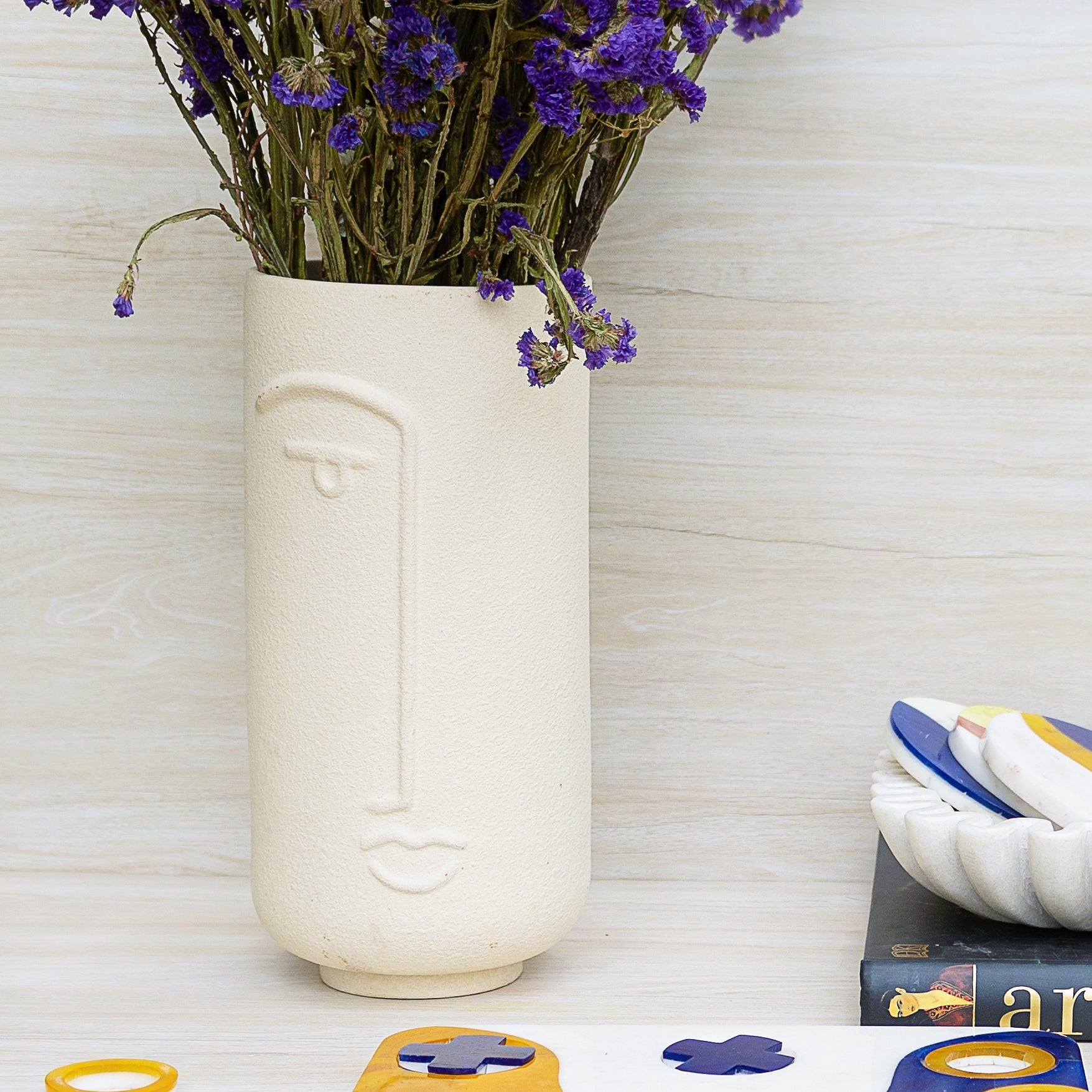 ENIGMATIC FACES CERAMIC VASE