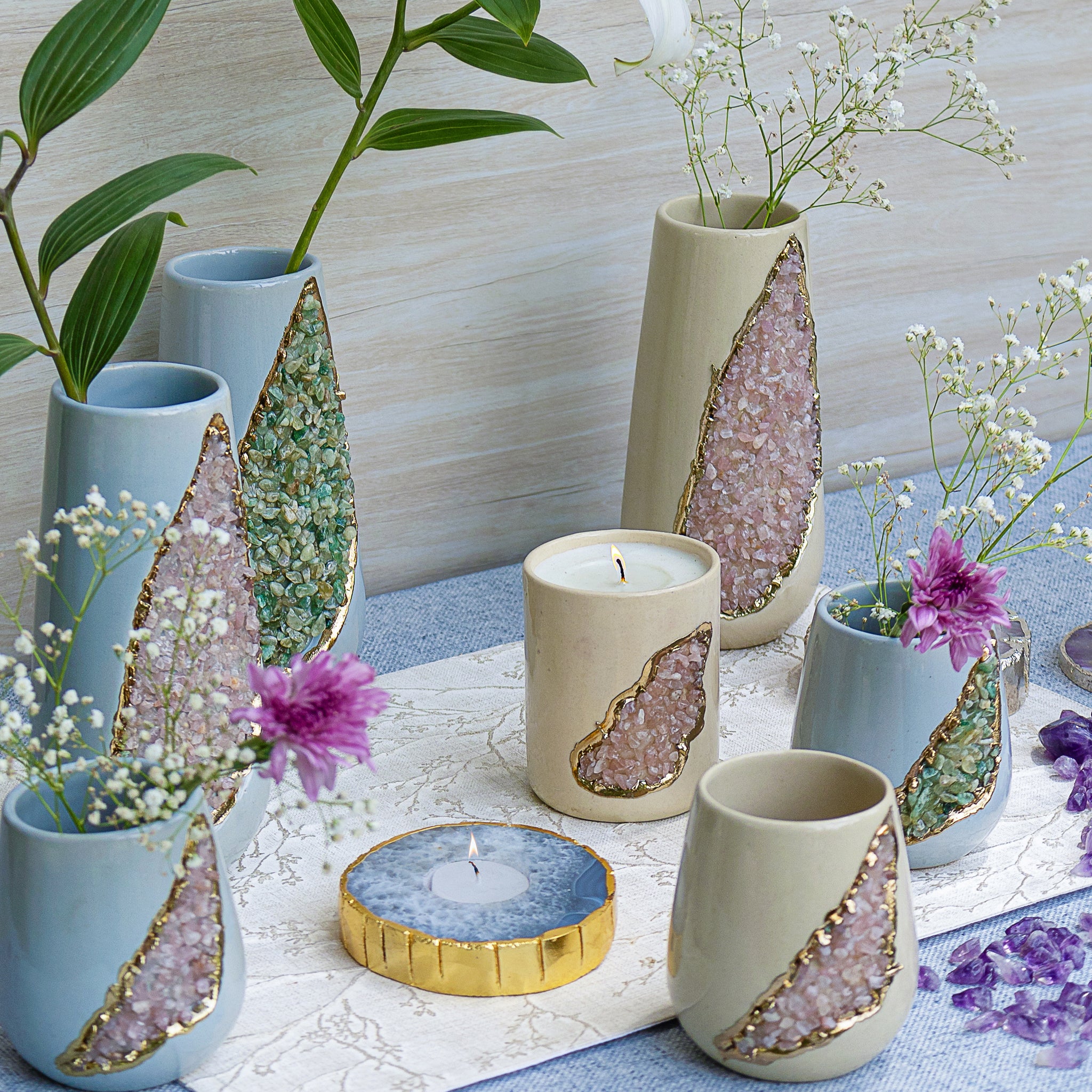 REAGEN CERAMIC MIX VASES CREAME