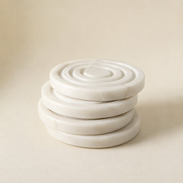 PARADISE -MARBLE IVORY COASTER SET