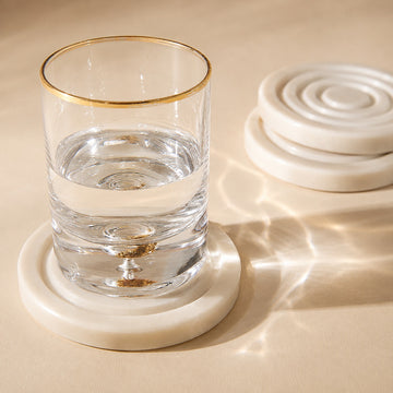 PARADISE -MARBLE IVORY COASTER SET