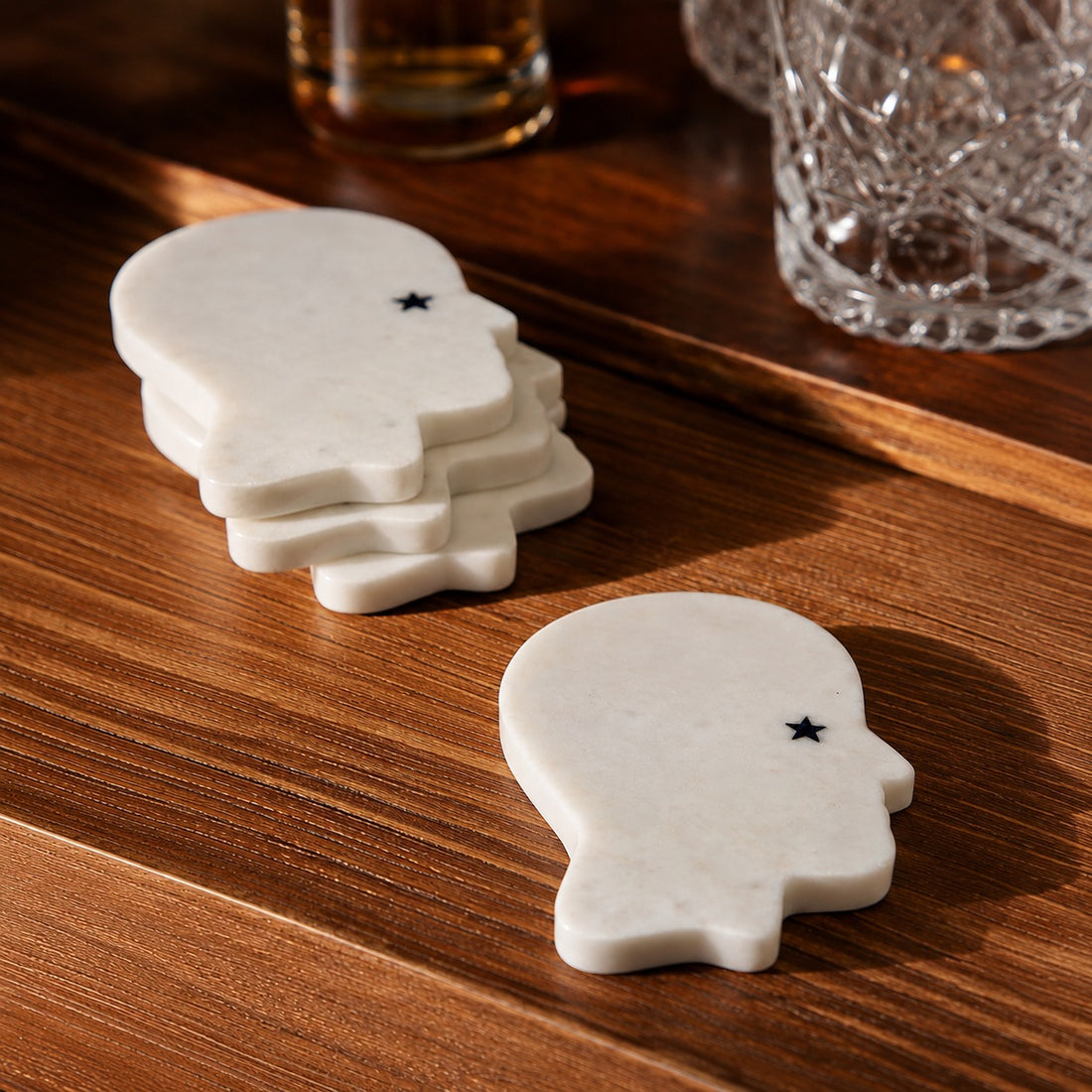 STARRY NIGHT - MARBLE IVORY COASTER