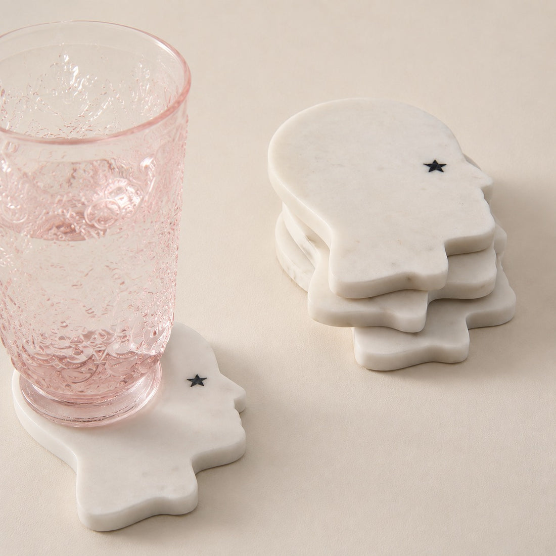 STARRY NIGHT - MARBLE IVORY COASTER