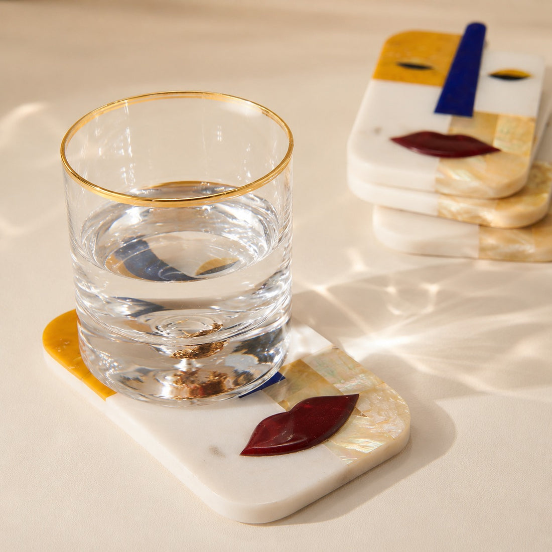 NODO ITALIA - MARBLE MULTI FACE POP ART TRIVET COASTER