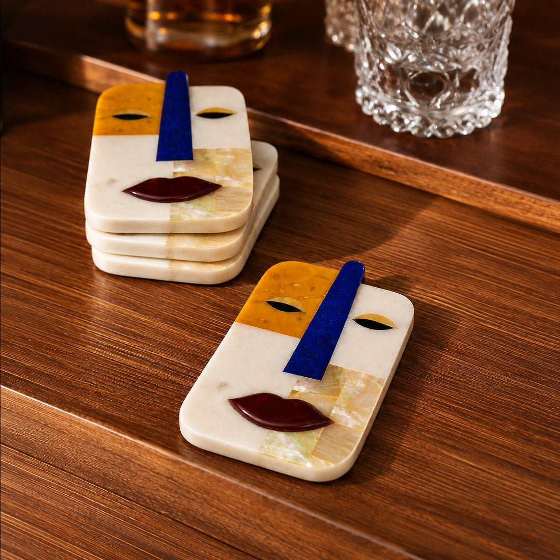 NODO ITALIA - MARBLE MULTI FACE POP ART TRIVET COASTER