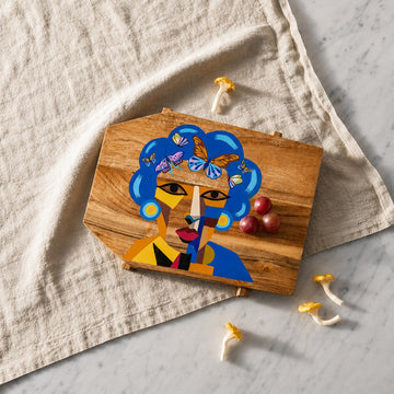 Neo - Hand-Painted (Food Safe) Wooden Platter