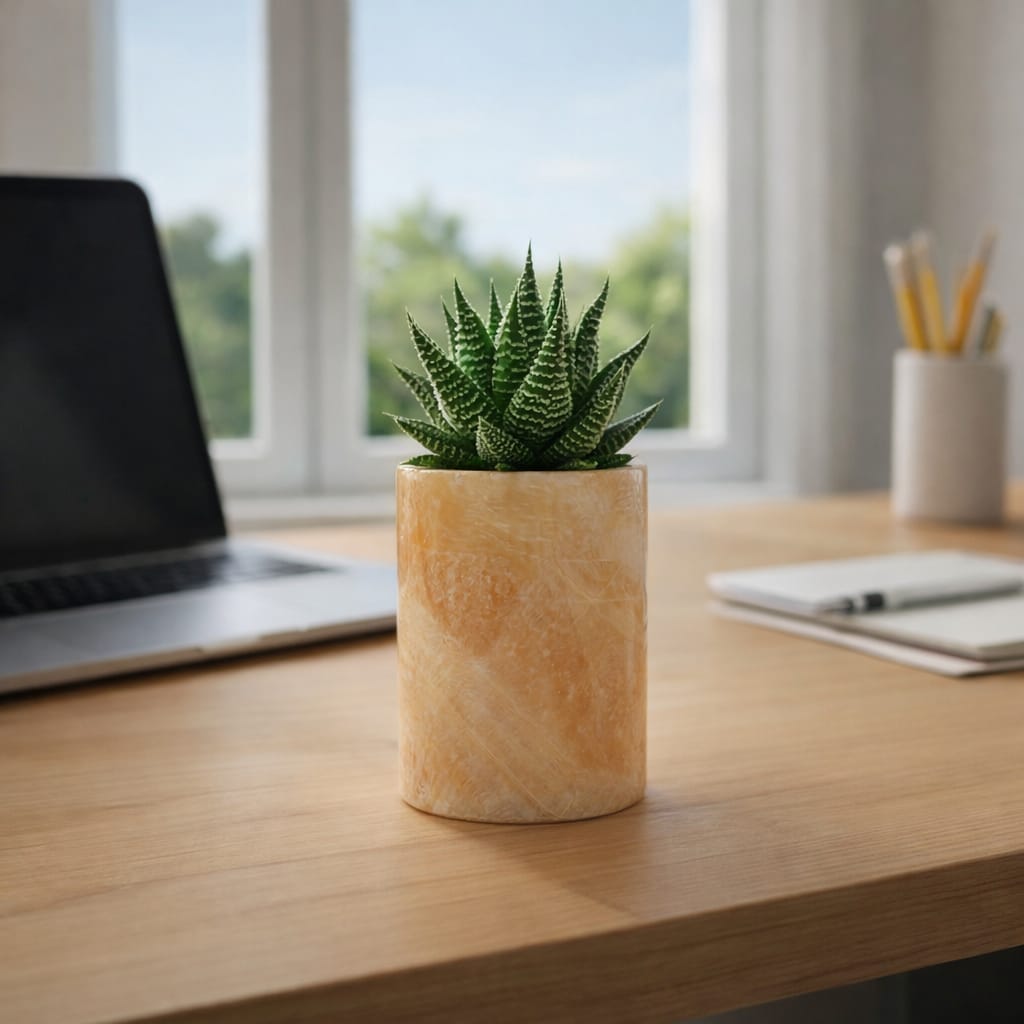 Onyx Stone Pot - Mini Desk Planter