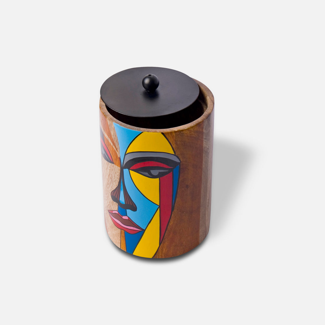 CLEO - WOODEN FACE PAINTED JAR