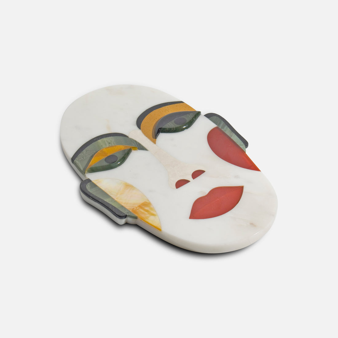 3D FACE - MARBLE IVORY MULTI COLOR PLATTER