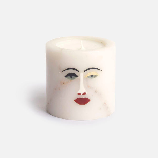 Stone Face Candle Jar