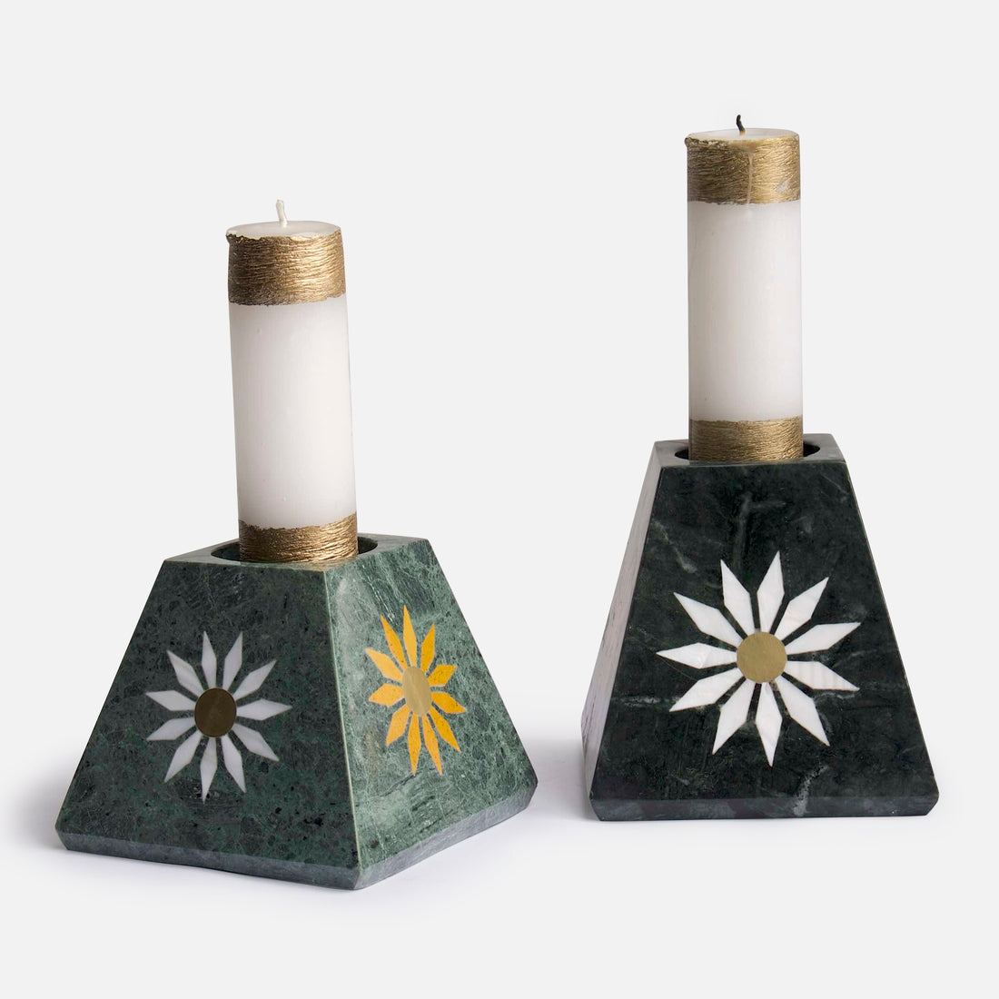 BLOSSOM MARBLE CANDLE STANDS