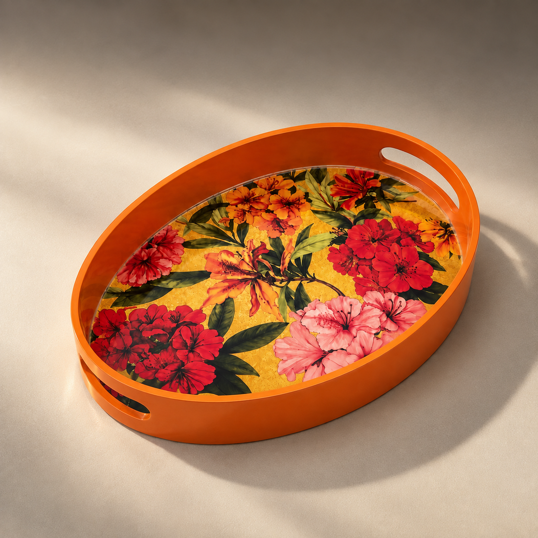 MILAN ORANGE HANDPAINTED TRAY