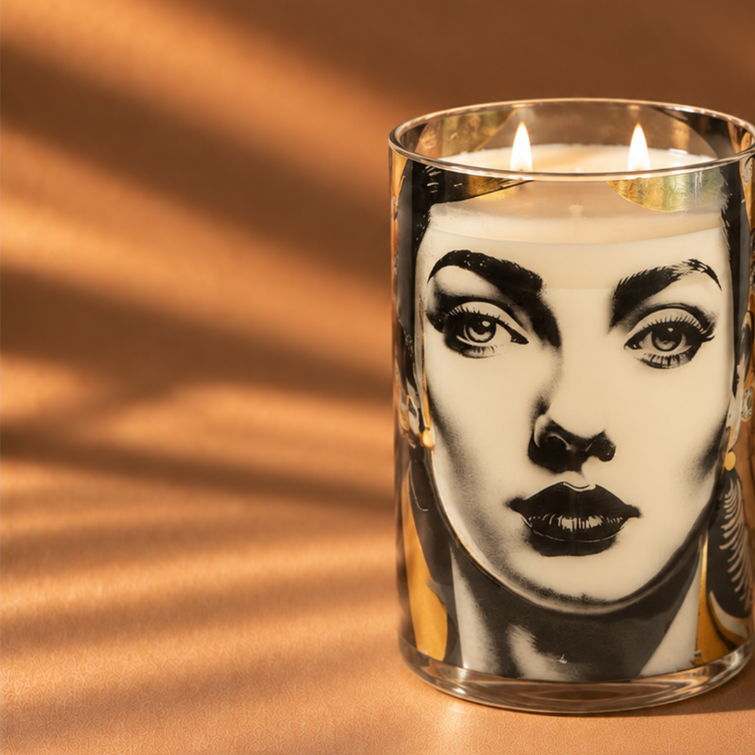 Aura Face - GLASS FACE PAINTED CANDLE JAR