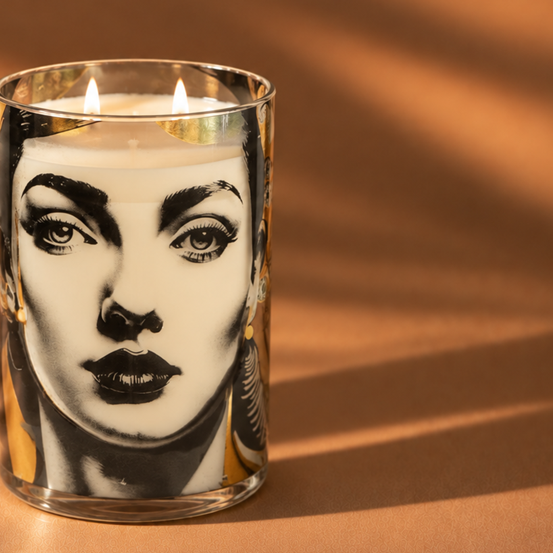 Aura Face - GLASS FACE PAINTED CANDLE JAR